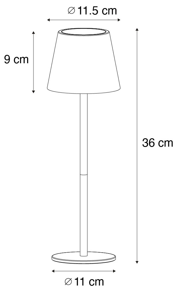 Zestaw 2 białych lamp stołowych ze ściemniaczem i ładowalnym RGBW - Murdock
