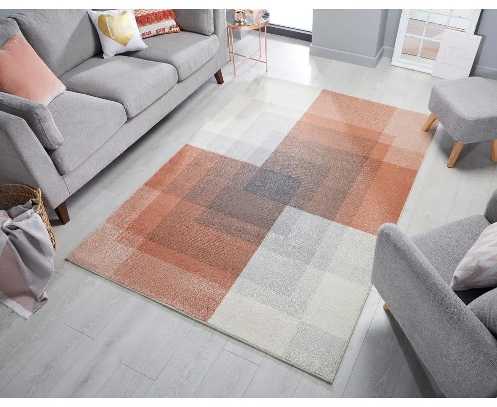 Szaro-różowy dywan Flair Rugs Plaza, 160x230 cm