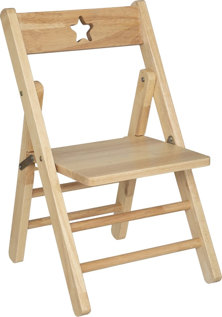 Drewniane krzesełko dziecięce STAR, składane