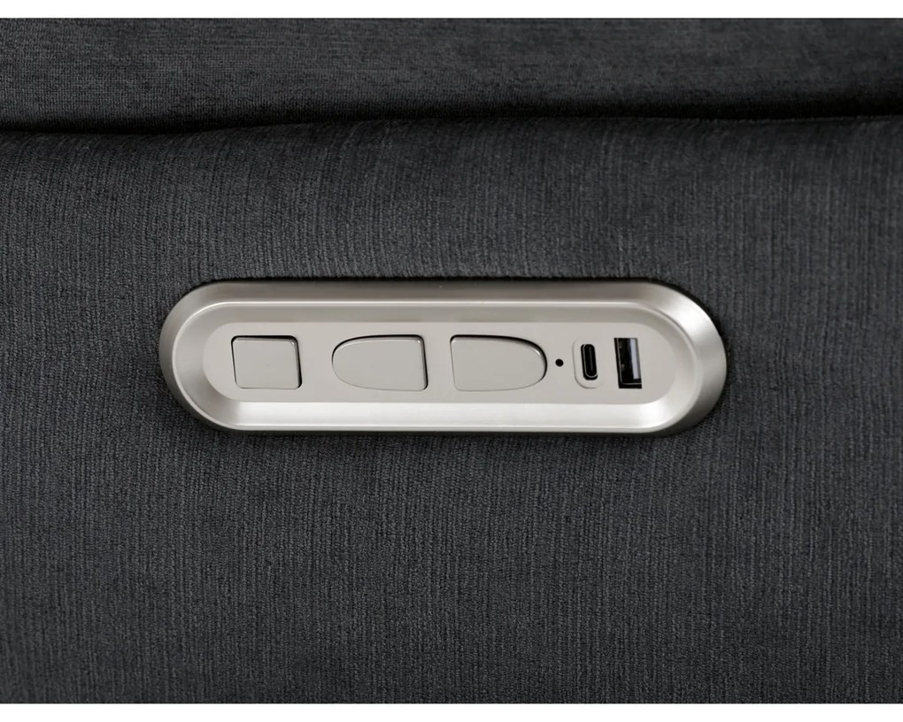 Elektryczny fotel z wbudowanym sterowaniem, szary