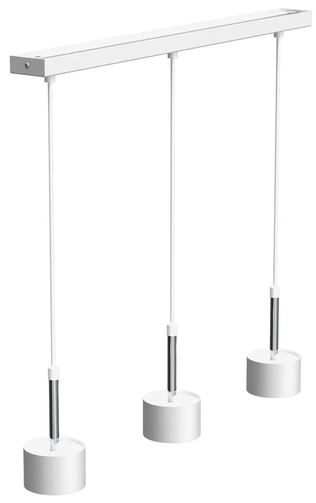 Lampa wisząca ARENA WHITE/SILVER 3xGX53, biała, na listwie potrójna, nad stół
