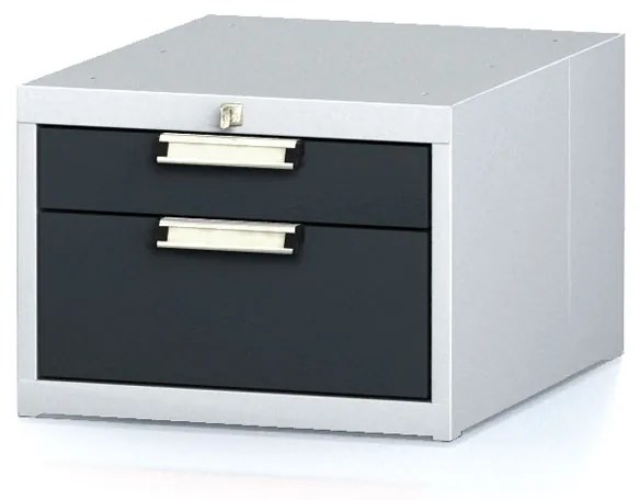 Kontenerek warsztatowy na narzędzia do stołów MECHANIC, 2 szuflady, 480 x 600 x 351 mm, antracytowe drzwi