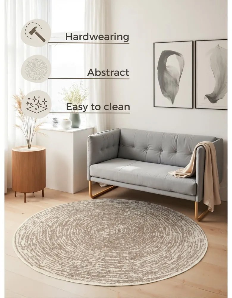 Beżowy/kremowy okrągły dywan ø 120 cm Gloria Cavallo – Hanse Home
