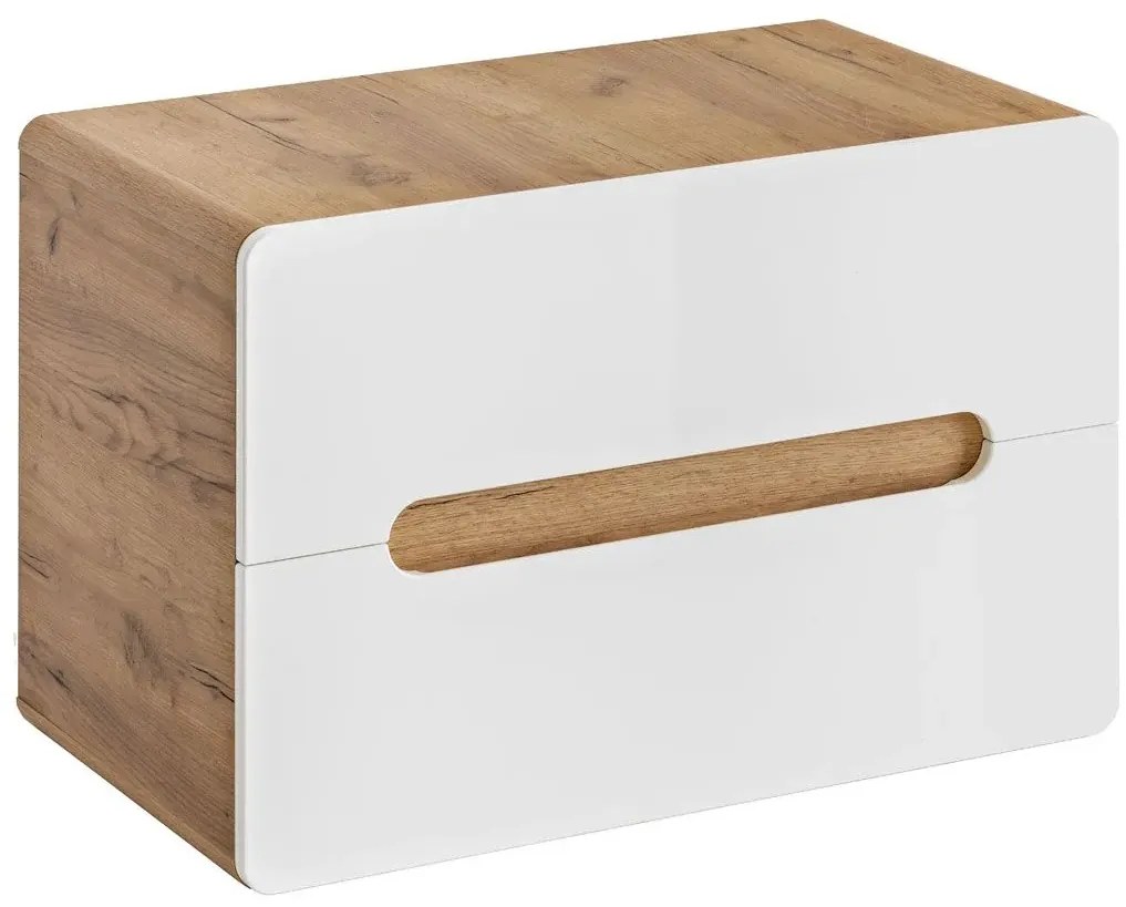 Szafka z umywalką nablatową Zeftox 3S 80 cm - Biały połysk