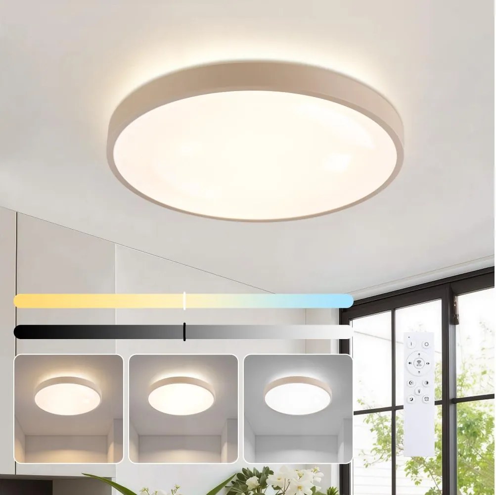 Brilagi - Ściemnialna lampa LED GLASS POOL DOUBLE LED/48W/230V 40 cm beżowa + pilot