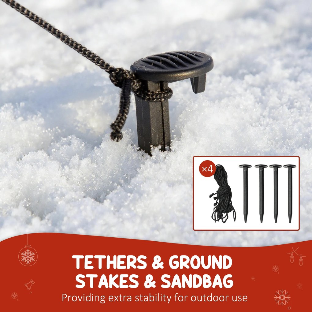 Outsunny Nadmuchiwana dekoracja świąteczna z lampkami LED, poliester, do wnętrz i na zewnątrz, Czerwony+Zielony | Aosom PL