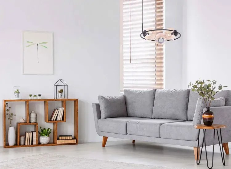 Geometryczna lampa wisząca z bursztynowymi kloszami - A202 Z7-N12