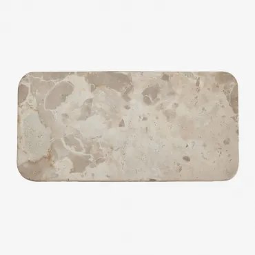 Prostokątna Dekoracyjna Taca 40x20 Cm Z Marmuru Zairex Marmur Beżowy Panther - Sklum