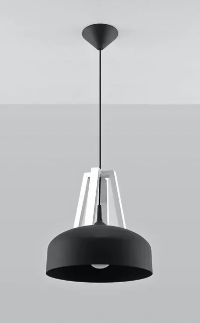Czarna drewniana lampa wisząca loft - EX516 E1-P08