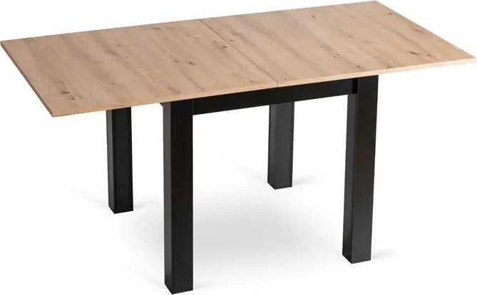 Zestaw Stół Kwadratowy Rozkładany MAX 80-160 cm Dąb Craft/Czarny i 6 Krzeseł Tapicerowanych CHRIS Czarnych