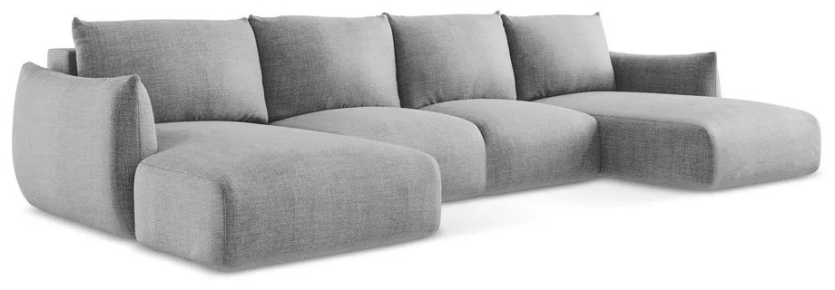 Jasnoszary rozkładany narożnik (w kształcie litery U) Leila – Makamii