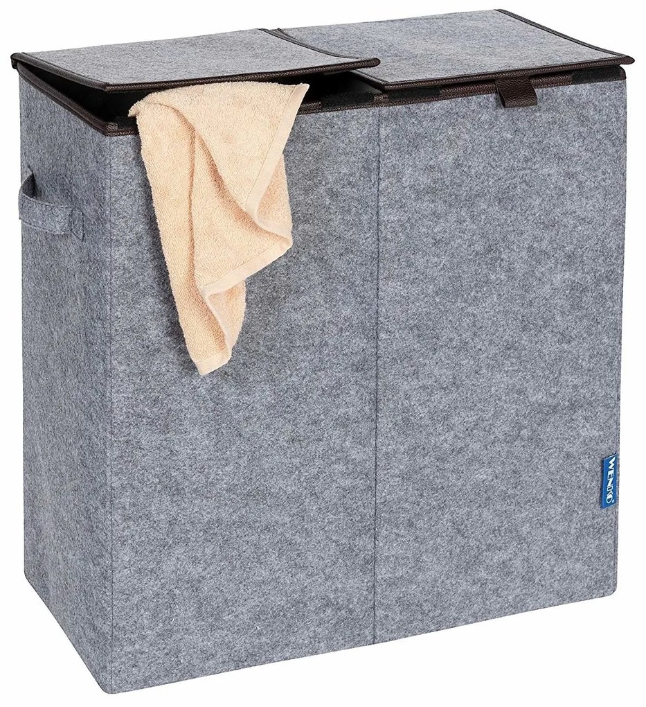 Kosz na pranie filcowy DUO, 2 komory, 82 L, WENKO