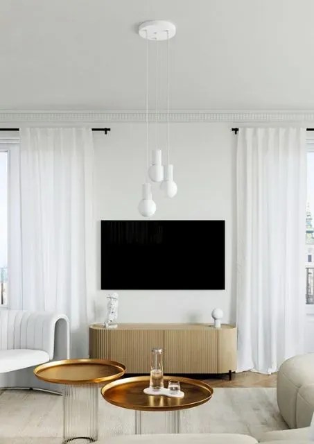 Potrójna biała lampa wisząca A2-F17