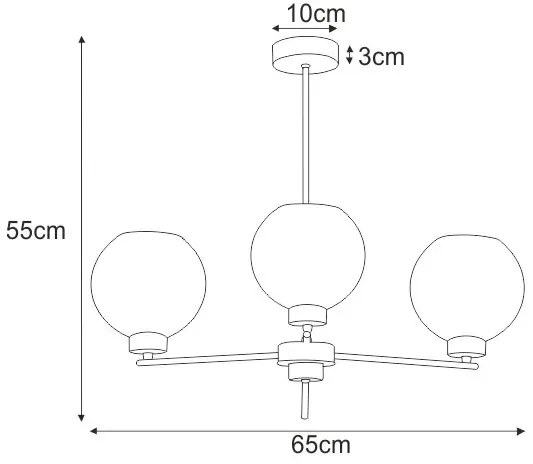 Industrialna lampa wisząca ze szklanymi kloszami - S817 Orha