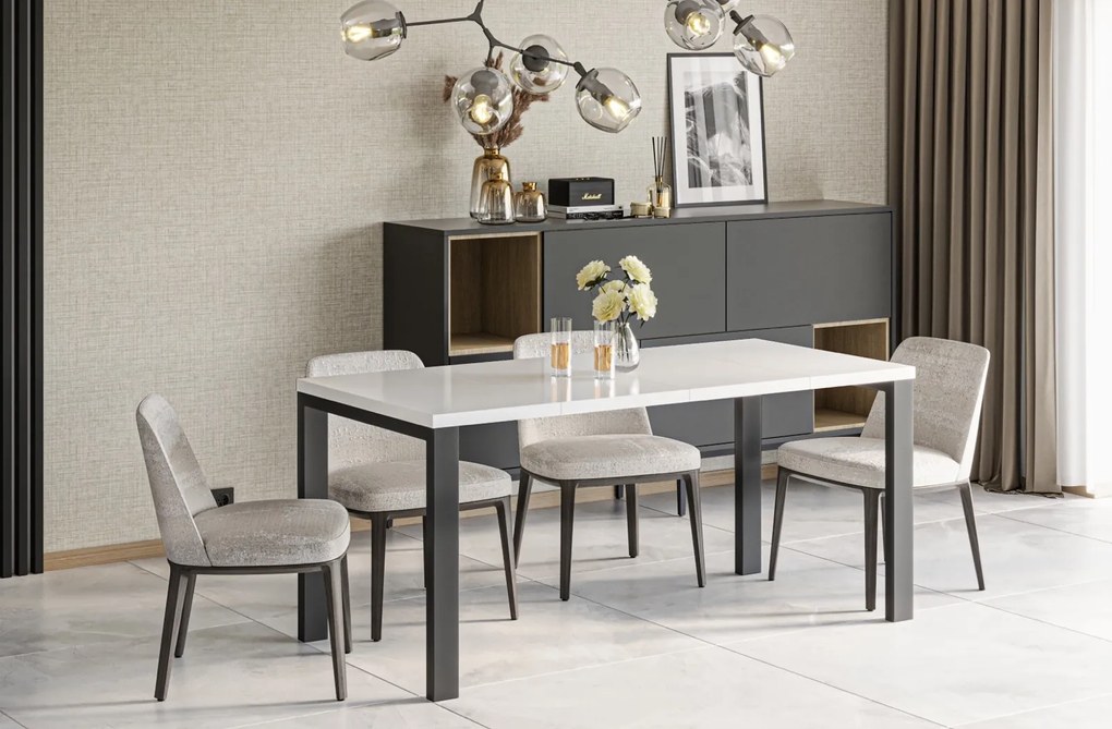 Nowoczesny stół do jadalni Garant biały połysk