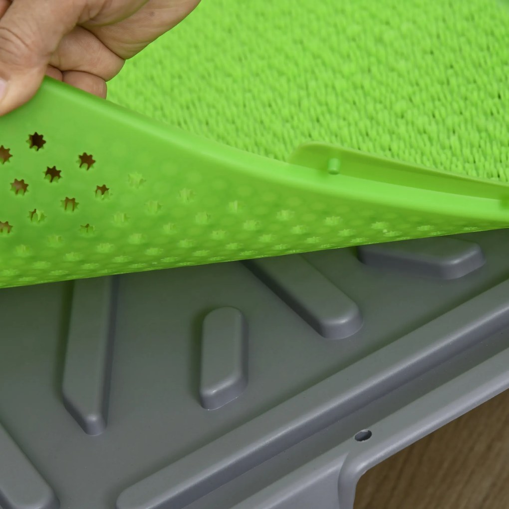 PawHut Toaleta dla Psa z Sztuczną Trawą, Otwory Drenażowe, Wodoszczelna, 67x41x3,5cm, Zielona