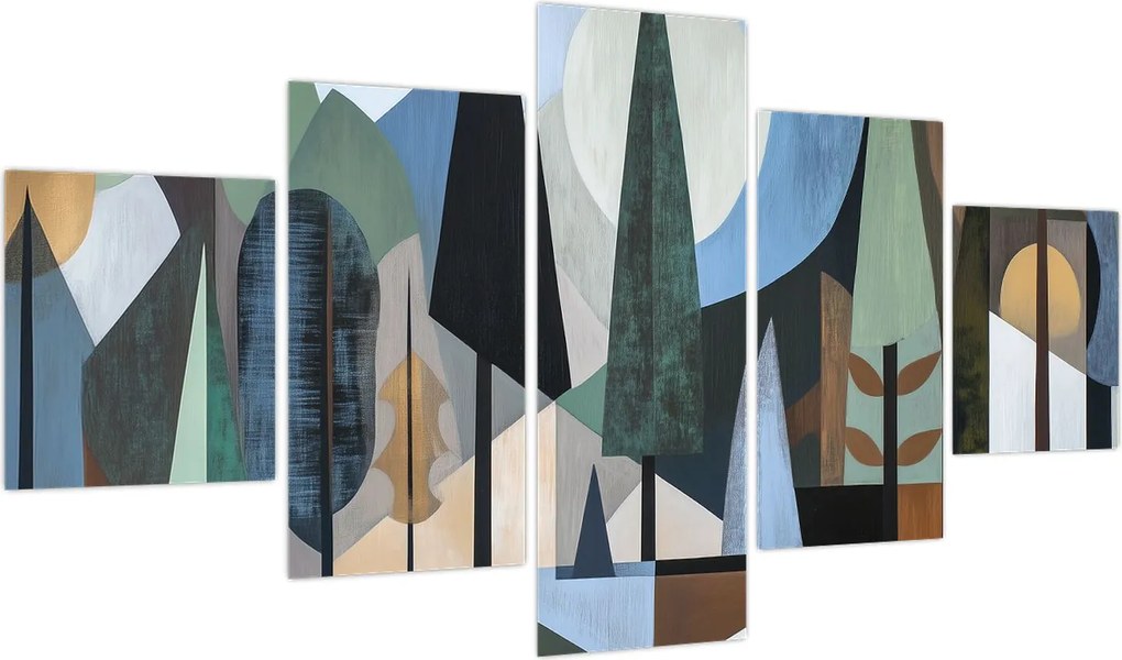 Obraz - Naturalna geometria abstrakcyjna II. (125x70 cm)
