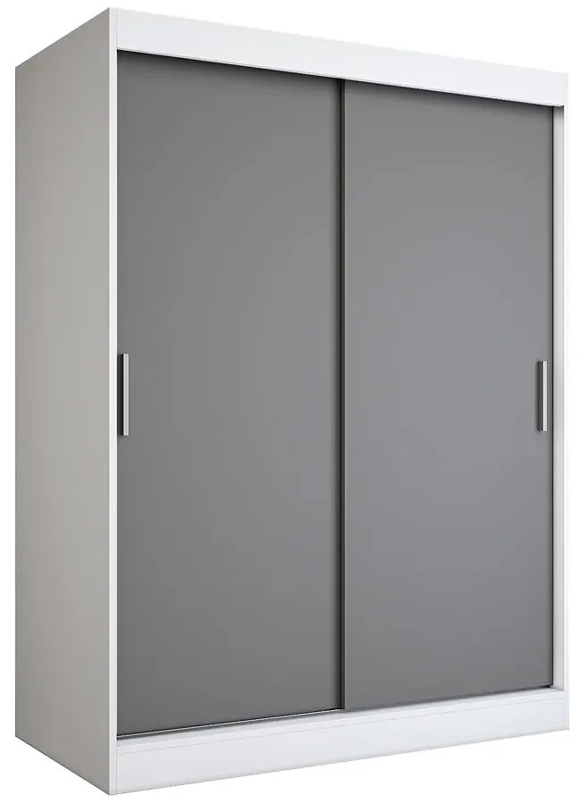 Szafa przesuwna 150 cm biały + antracyt - Erco 4X