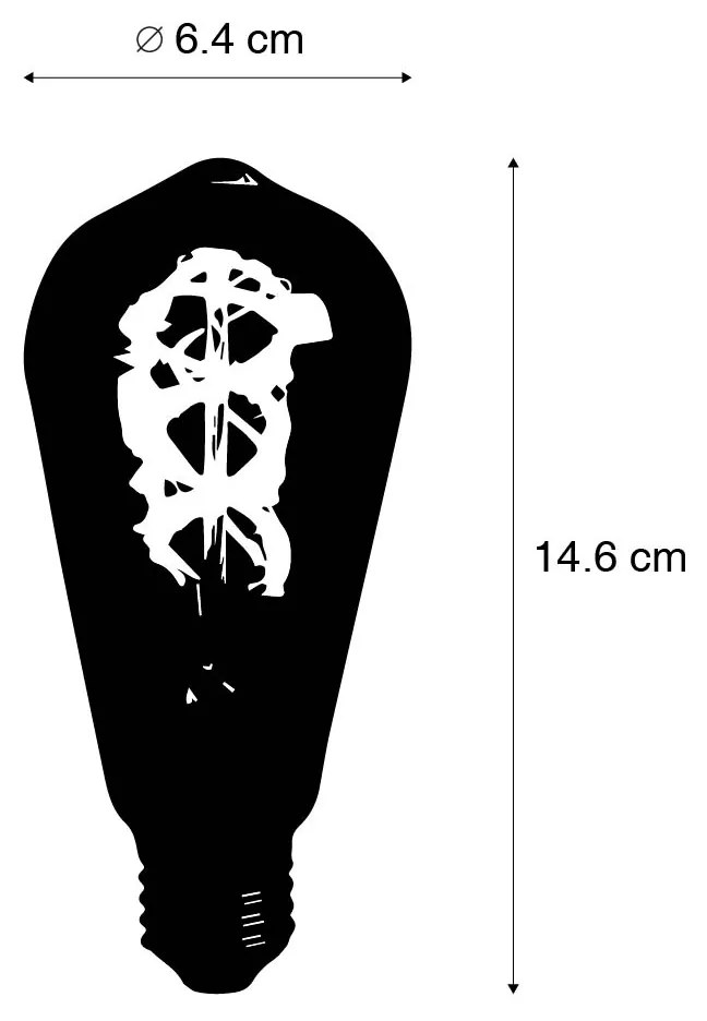 Zestaw 5 żarówek LED E27 spiralnych filamentowych ST64 5W 400 lm 2200K