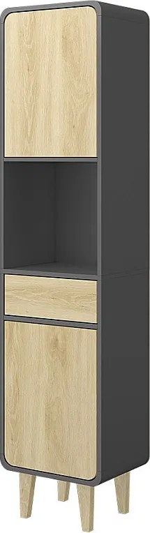 Meble łazienkowe antracyt/dąb 40x30x161 arla