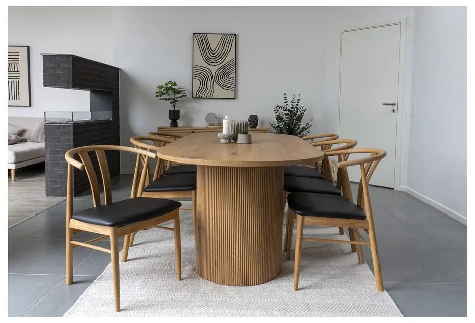 Czarno-naturalne krzesło z imitacji skóry Artenara – House Nordic