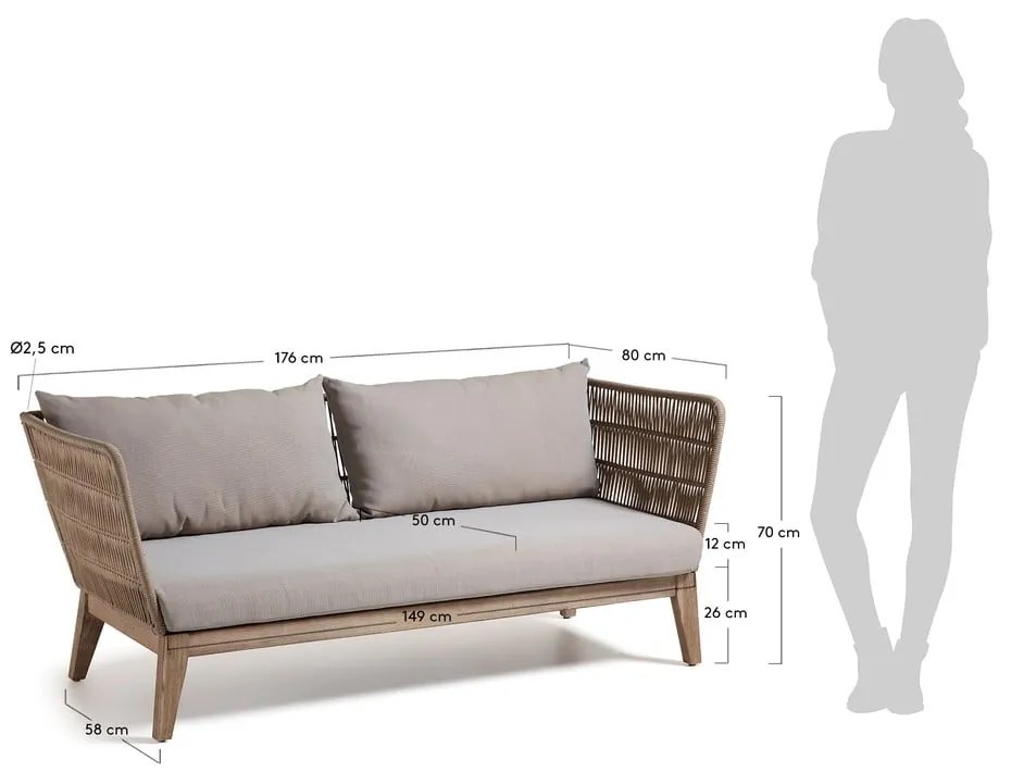 Beżowa sofa 3-osobowa Kave Home Bellano