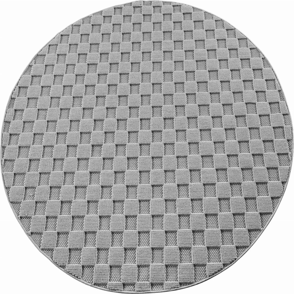 Dywan nowoczesny Helix 3D szary koło 160 cm x 160 cm