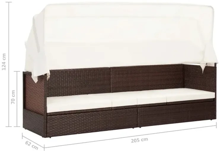 Brązowa sofa ogrodowa z zadaszeniem - Magnolia
