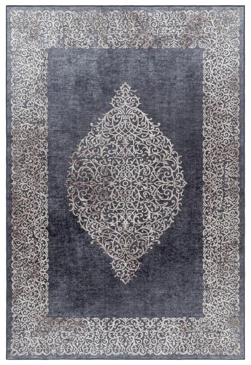 Dywan drukowany antypoślizgowy Fiesta Vintage klasyczny antracytowo-beżowy 200 cm x 290 cm