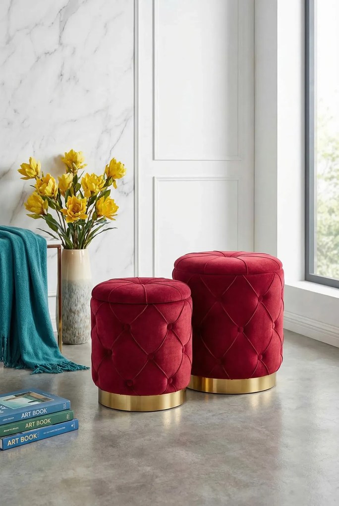 Zestaw puf okrągłych do salonu R9-P66