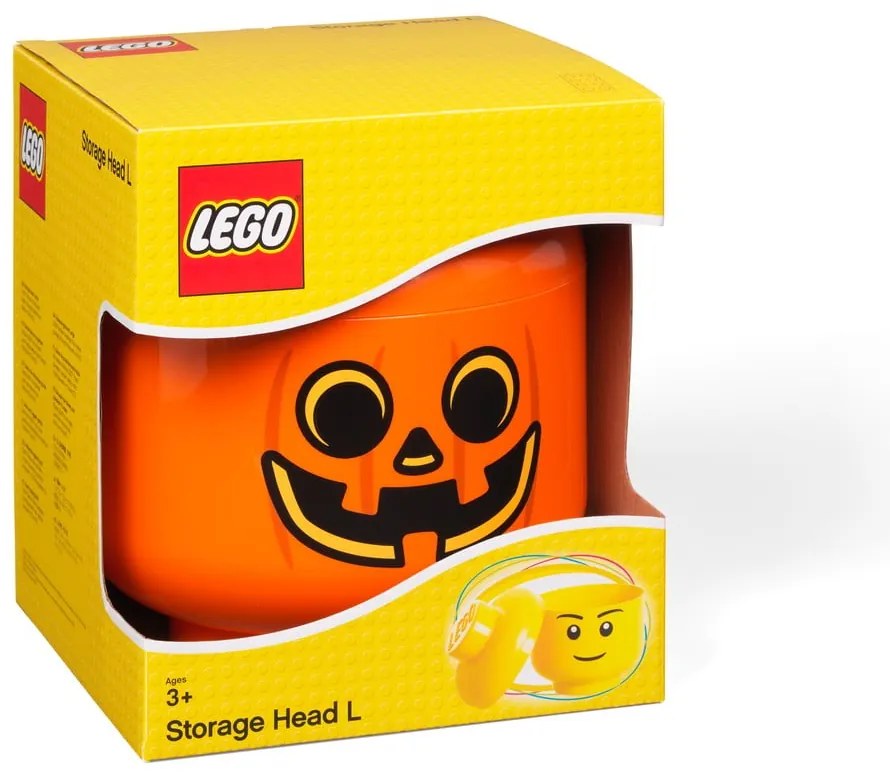 Pomarańczowe pudełko do przechowywania LEGO® Pumpkin Head L