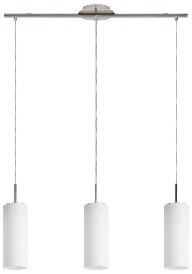 Lampa wisząca w biało-srebrnym kolorze ze szklanym kloszem TROY 3 – EGLO