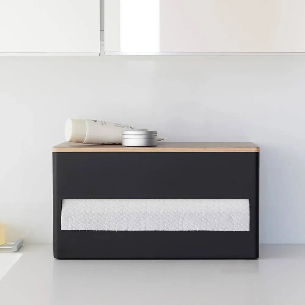 Czarny metalowy stojak na ręczniki papierowe Rin – YAMAZAKI