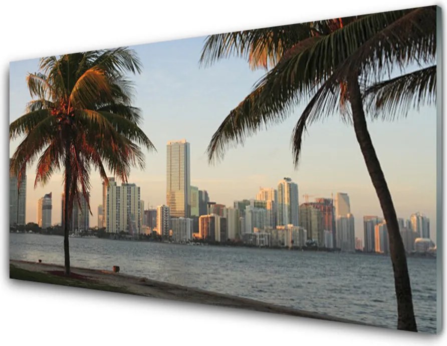 Szkło Dekoracyjne do Kuchni Tropikalna Metropolia nad Morzem