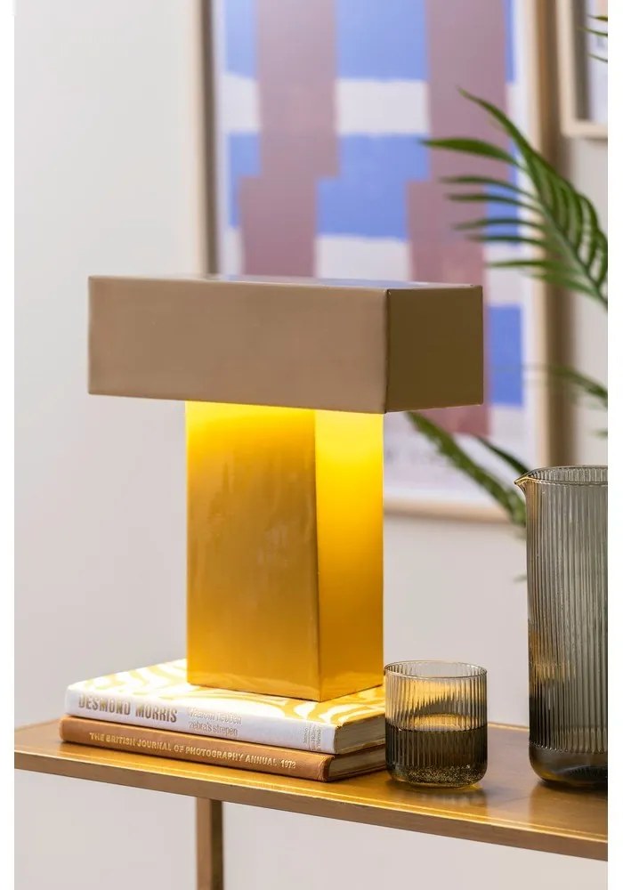 Żółta lampa stołowa (wysokość 35 cm) Grato Recto – Leitmotiv