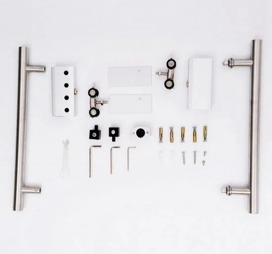 HOMCOM Drzwi Przesuwne Szklane do Pokoju Satynowane z Uchwytem Drążkowym 2050x900mm | Aosom PL