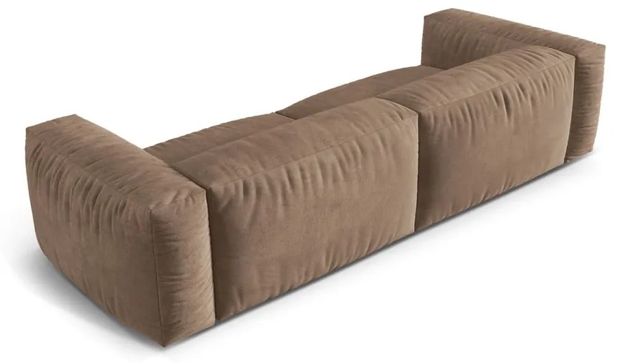 Jasnobrązowa aksamitna sofa modułowa 320 cm Martina – Micadoni