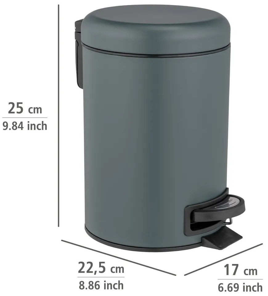 Stalowy kosz na śmieci z pedałem 3 l Leman – Wenko