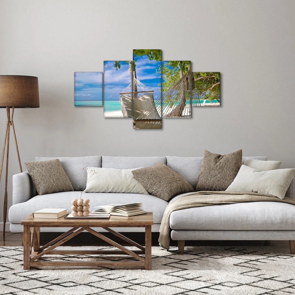 Obraz - Hamak na plaży (125x70 cm)