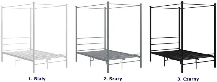 Czarne łóżko z baldachimem z metalu 120x200 cm T3-S22