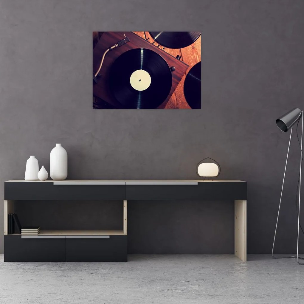Obraz na szkle płyt gramofonowych (70x50 cm)
