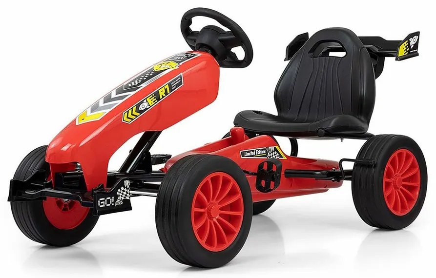 Milly Mally Quadricycle Go-kart Rocket, czerwony