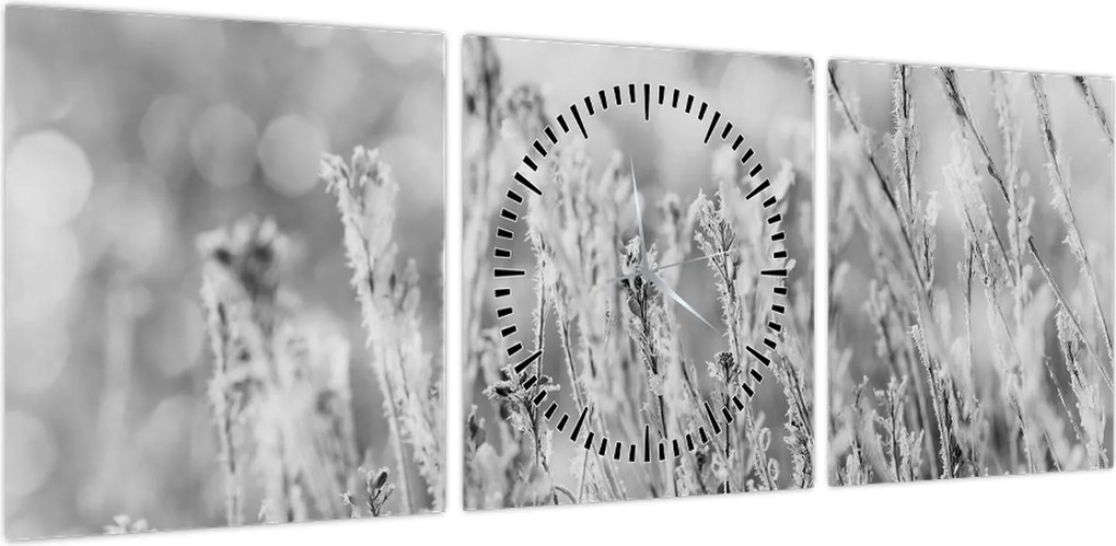 Obraz - Mroźna zima (z zegarem) (90x30 cm)