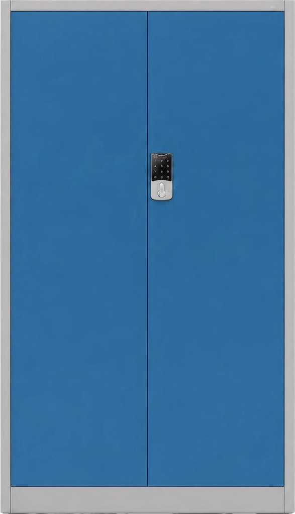 Szafa biurowa na akta otwierana na szyfr Daniel 90x40x185 cm, szary/niebieski