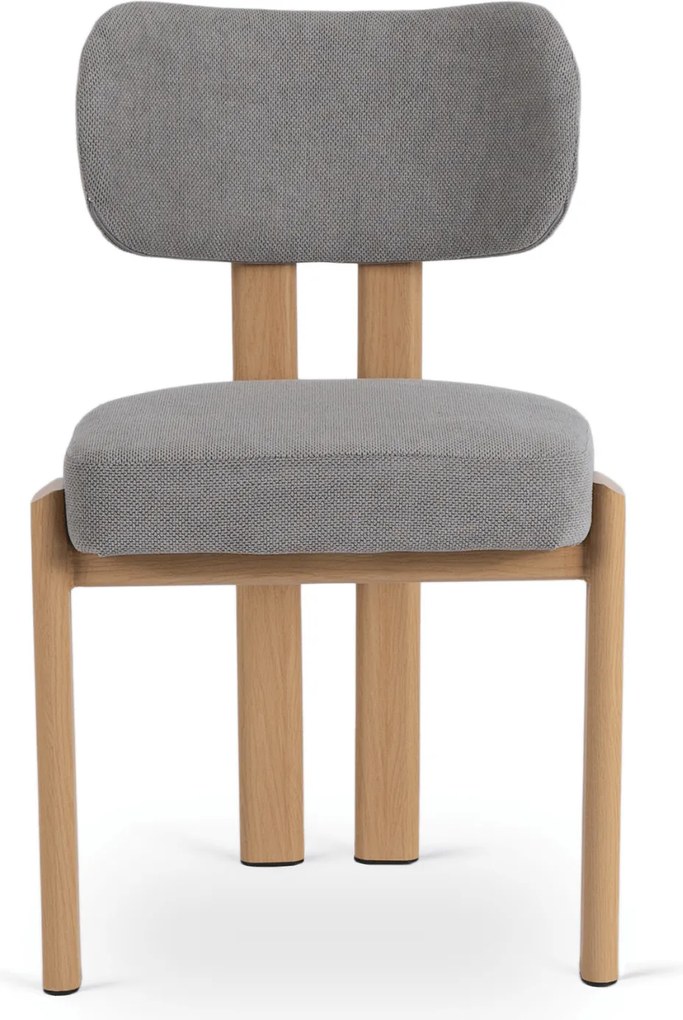 Krzesło Tapicerowane GRENADA Dąb/Szare Nowoczesne