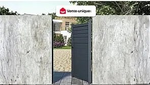 Skrzydłowa, aluminiowa furtka z żaluzją Dł.103 x Wys.166 cm antracytowa VIAZO