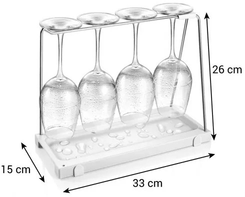 Tescoma Uchwyt na kieliszki do wina z ociekaczemFlexiSPACE, 33 x 14,8 cm