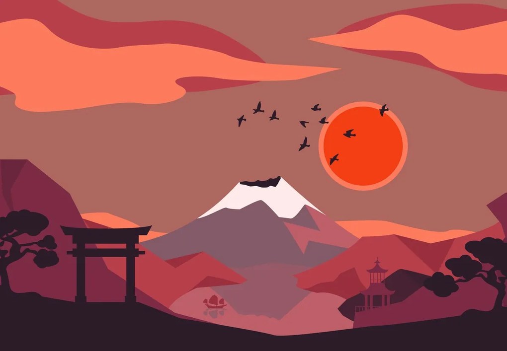 Fototapeta - Ilustracja Fuji (196x136 cm)