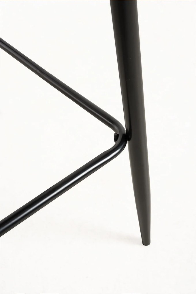 Zestaw 4 stoków Black Teok Leatherette Brown Vintage