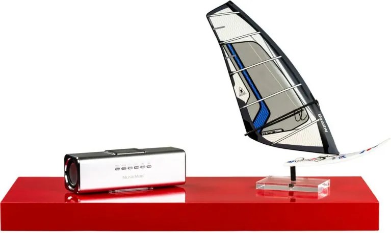 Półka ścienna STILISTA Volato czerwona z połyskiem,110 cm